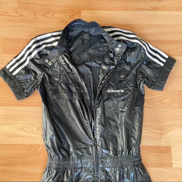ADIDAS - Rare! Vintage Retro High-Waist, Ankle Jumpsuit Wind-Breaker Sz XS (0164 - Picture 12 of 13